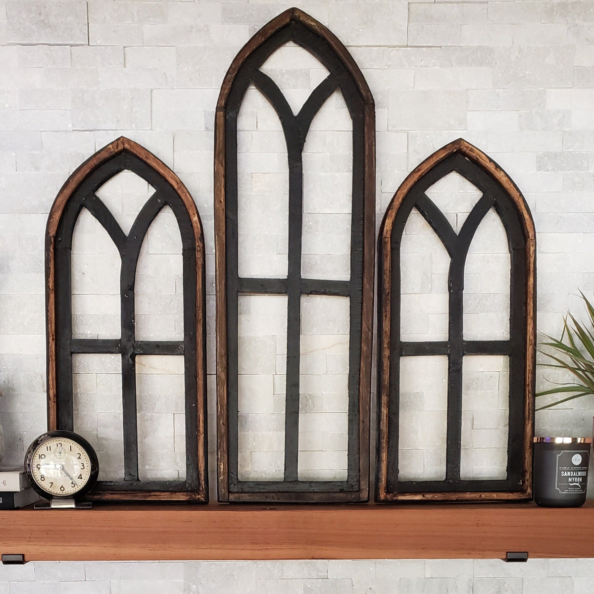 16 x 32 Rustic Cathedral Window Frame Wall Decor - Classic Farmhouse  Charm