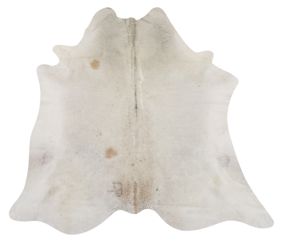 Neutral White Solid Cowhide Rug