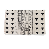White Mudcloth Lumbar Pillow Triangles Abstract