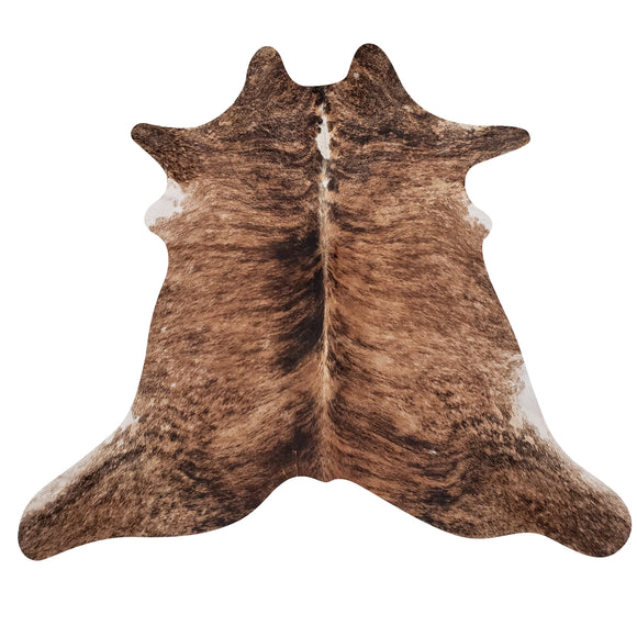 Long cut Brazilian brindle cowhide rug