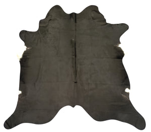 Solid Black Cowhide Rug