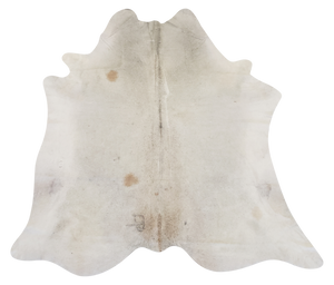 Neutral White Solid Cowhide Rug