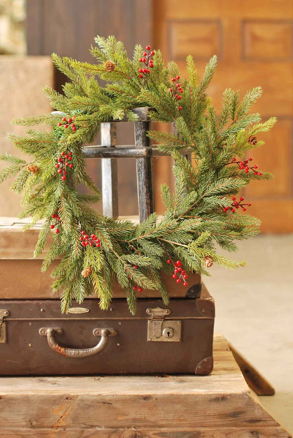 Red Berry and Evergreen Wreath